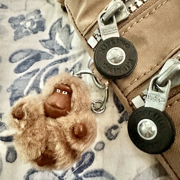 Kipling Keiko Metallic Triple Zip Crossbody Mini Bag - Hazelnut - Picture 4 of 10